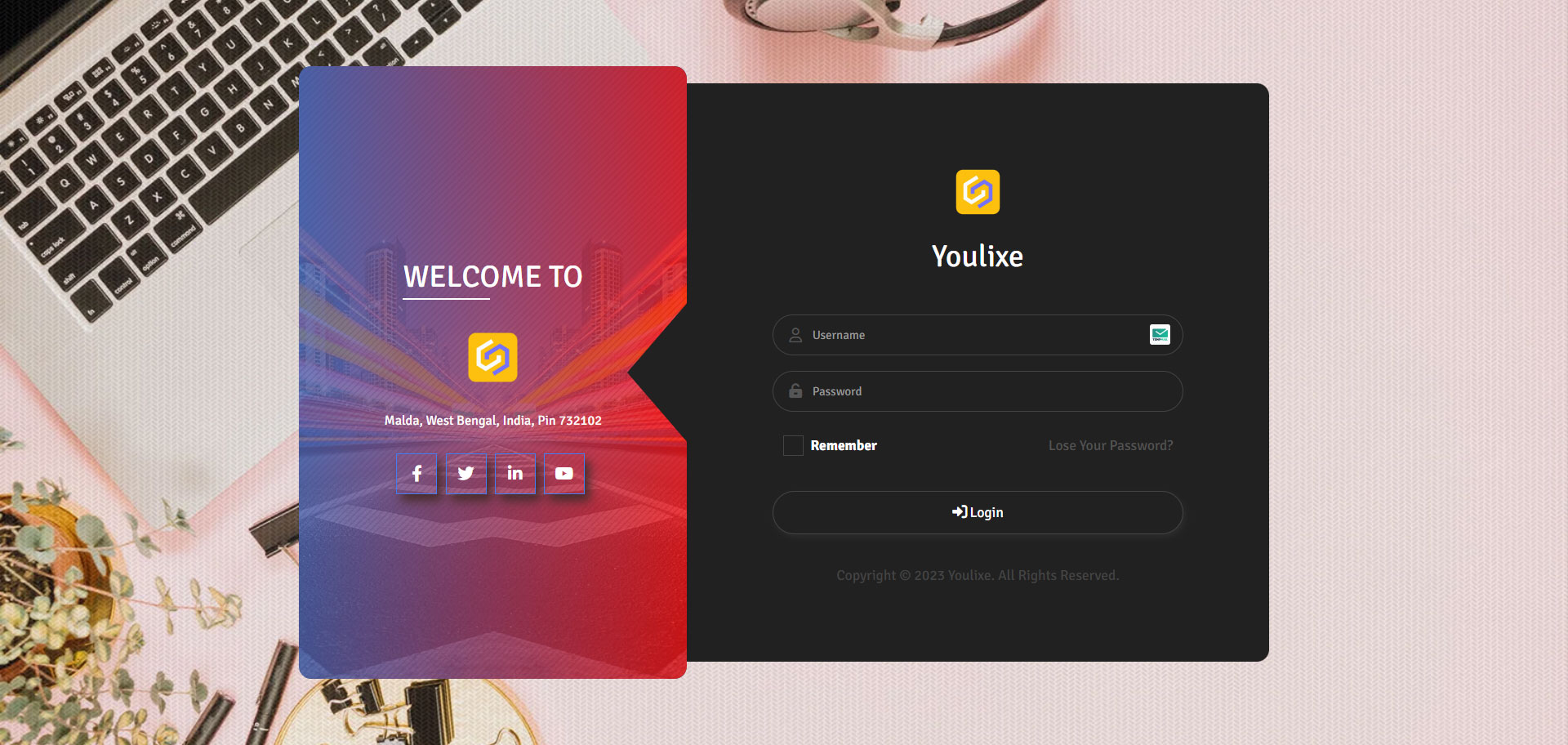 School ERP login page screenshot
