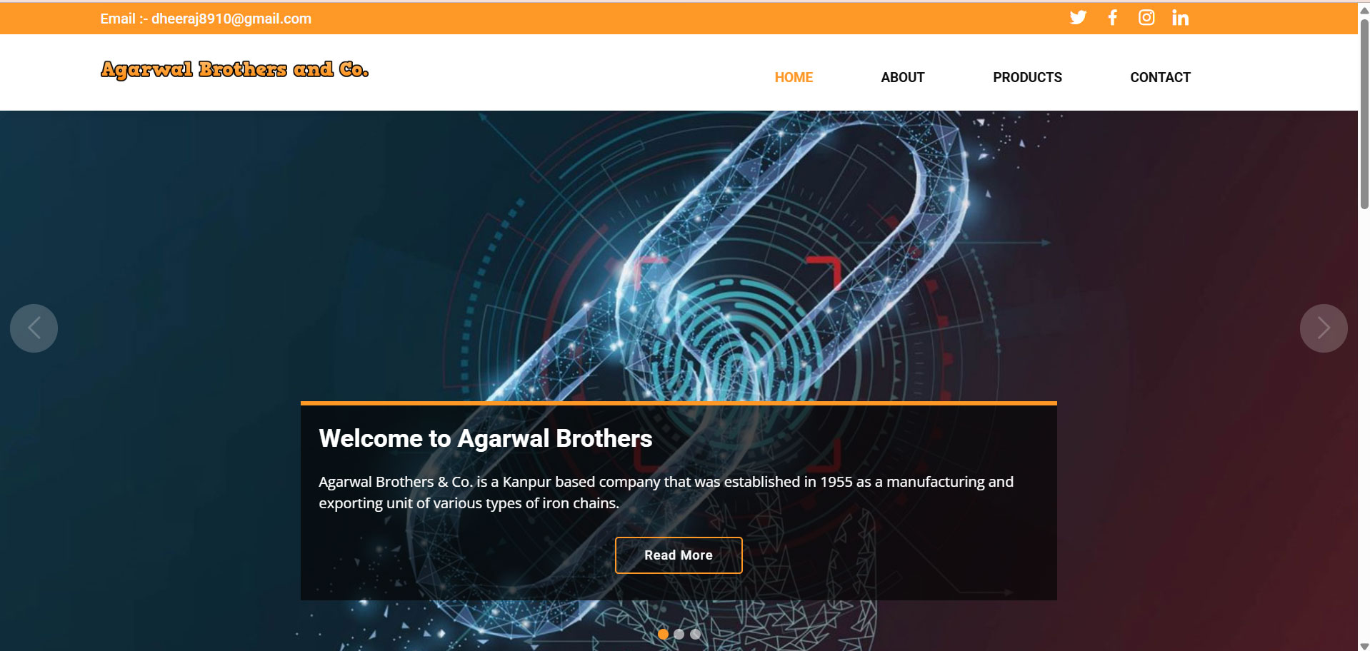 Agarwal Brothers Product Website - Project preview
