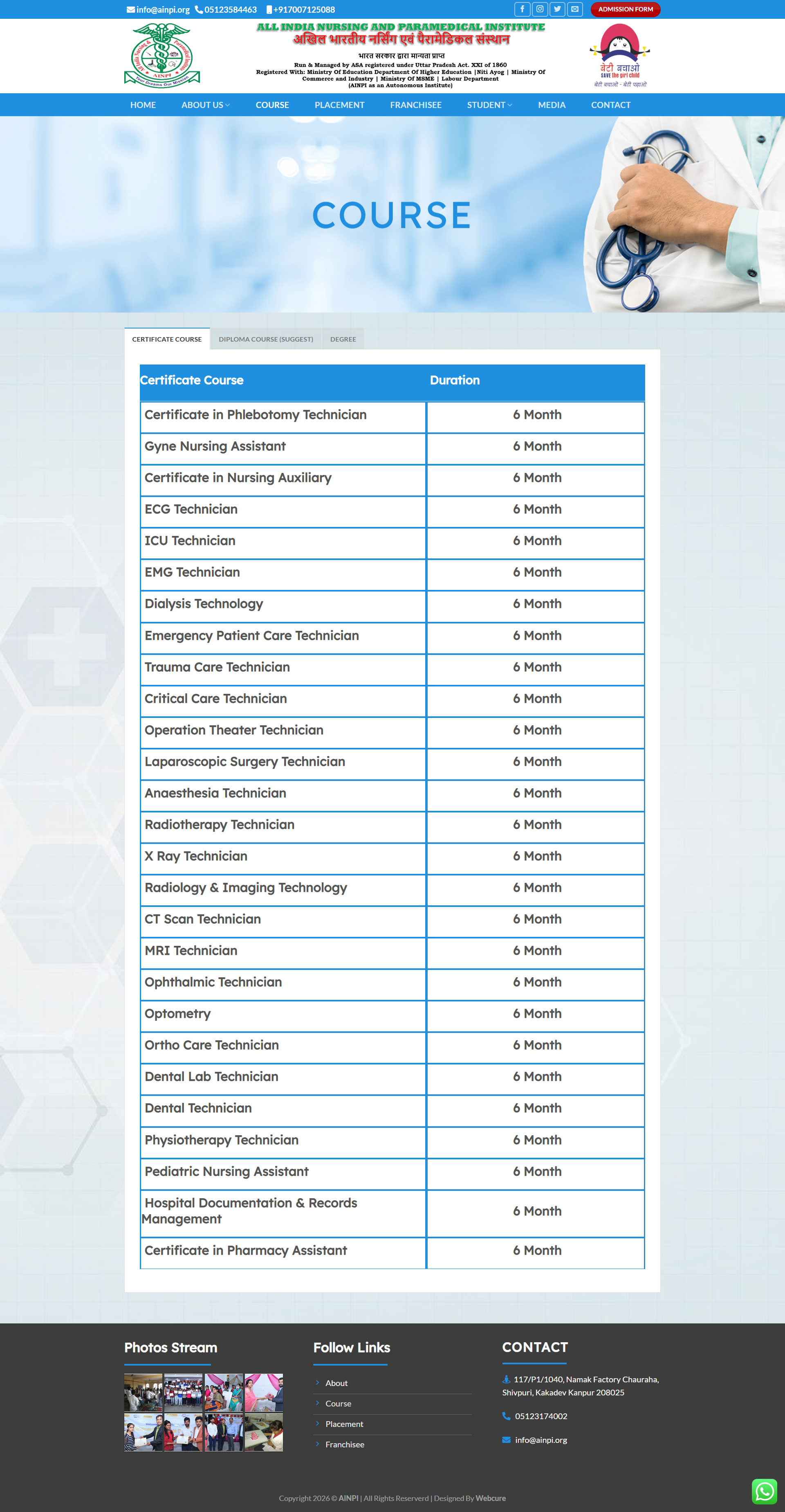 AINPI course page screenshot